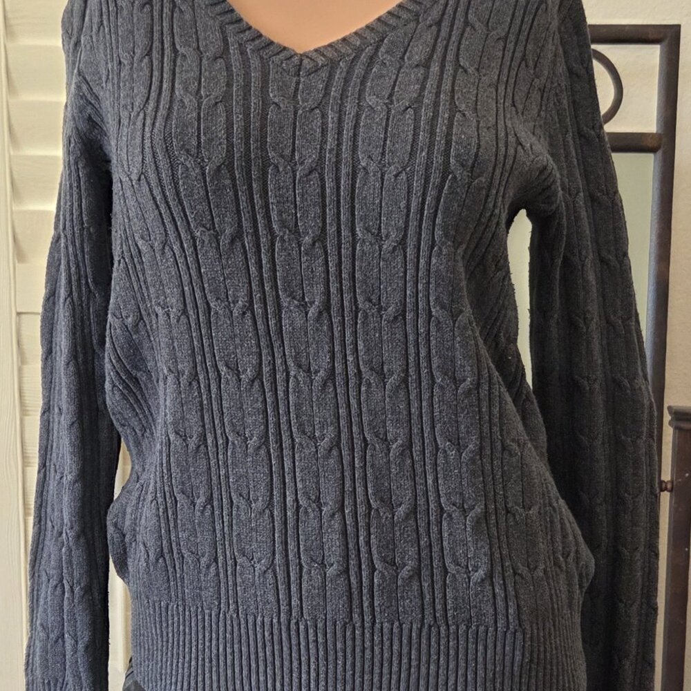 St John's Bay Charcoal Cable Knit Sweater